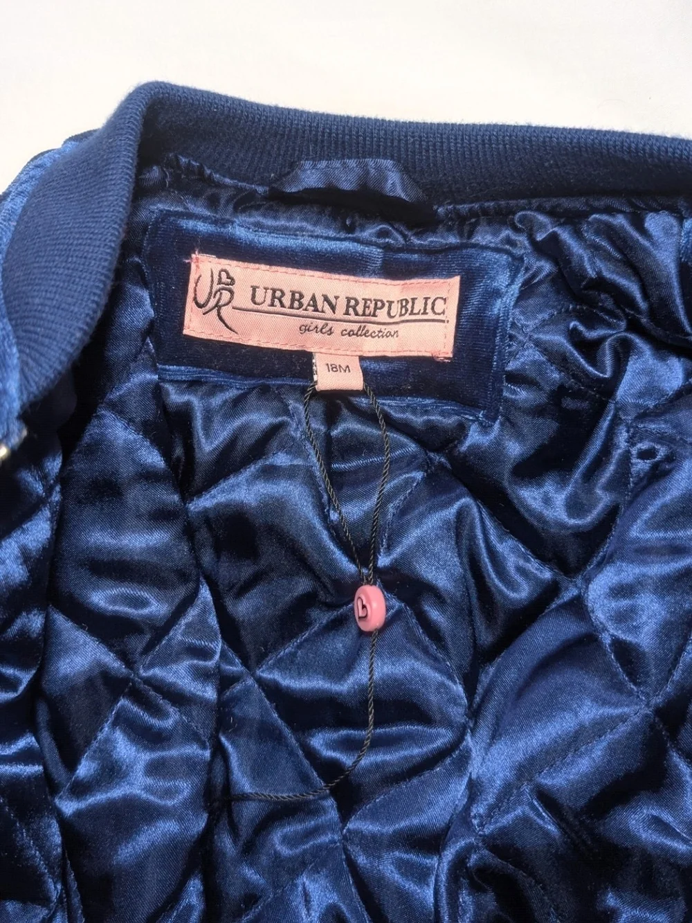 Urban Republic Navy Velvet Bomber Jacket 18 Months